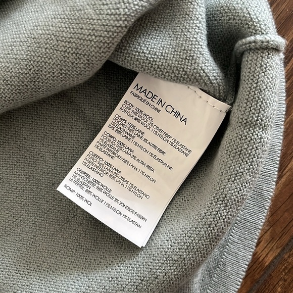 Club Monaco Wool Mock Neck Sweater - Pale Blue - Picture 5 of 8